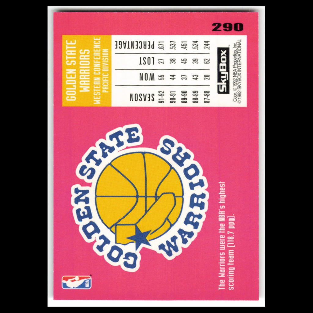 Gerald Wilkins #290 1992 SkyBox Golden State Warriors Basketball Card NBA NM