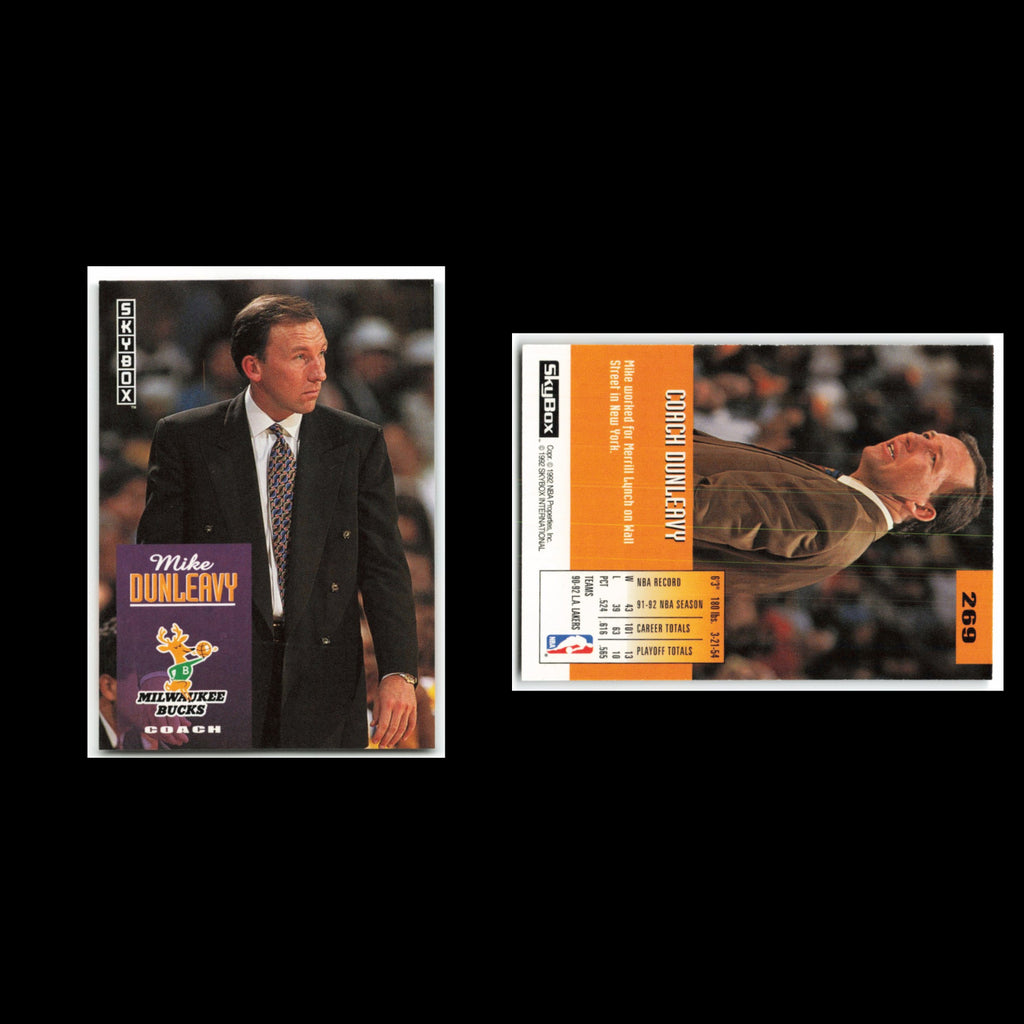 Mike Dunleavy Sr. #269 1992 SkyBox Milwaukee Bucks Basketball Card NBA NM