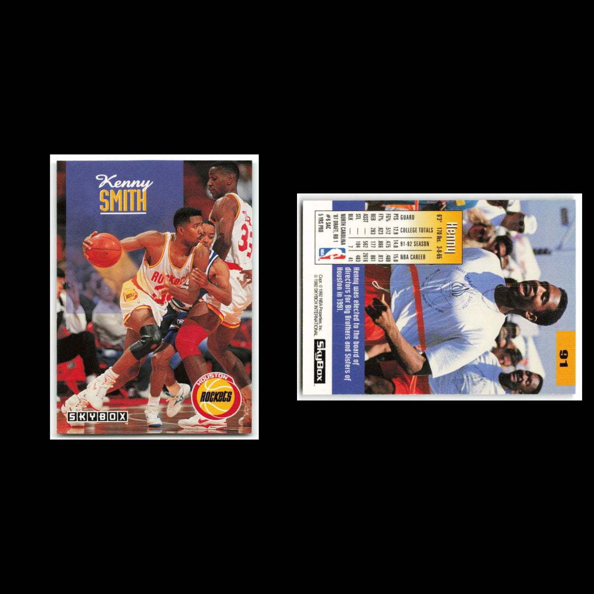 Kenny Smith #91 1992 SkyBox Houston Rockets Basketball Card NBA NM