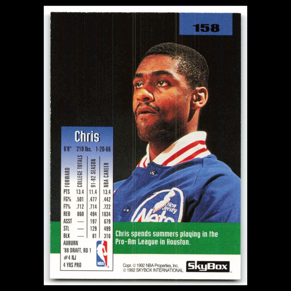 Chris Morris #158 1992 SkyBox New Jersey Nets Basketball Card NBA NM
