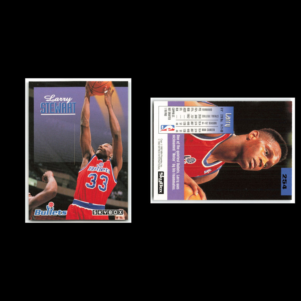 Larry Stewart #254 1992 Skybox Washington Bullets Basketball Card NBA NM