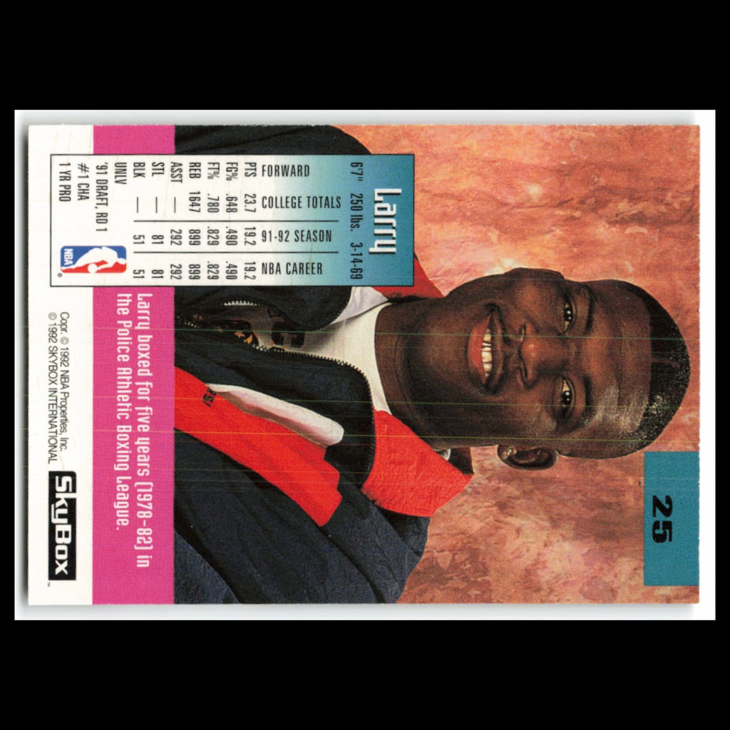 Larry Johnson #25 1992 Skybox Charlotte Hornets Basketball Card NBA NM