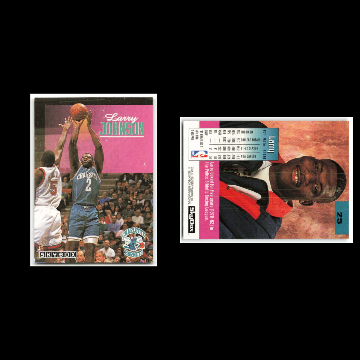 Larry Johnson #25 1992 Skybox Charlotte Hornets Basketball Card NBA NM