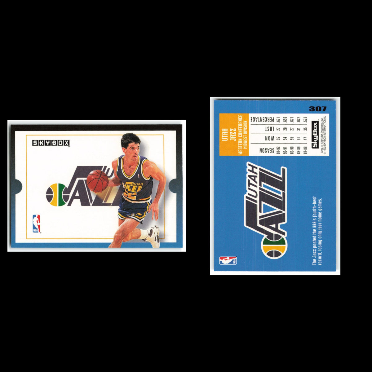 John Stockton #307 1992 Skybox Utah Jazz Basketball Card NBA NM