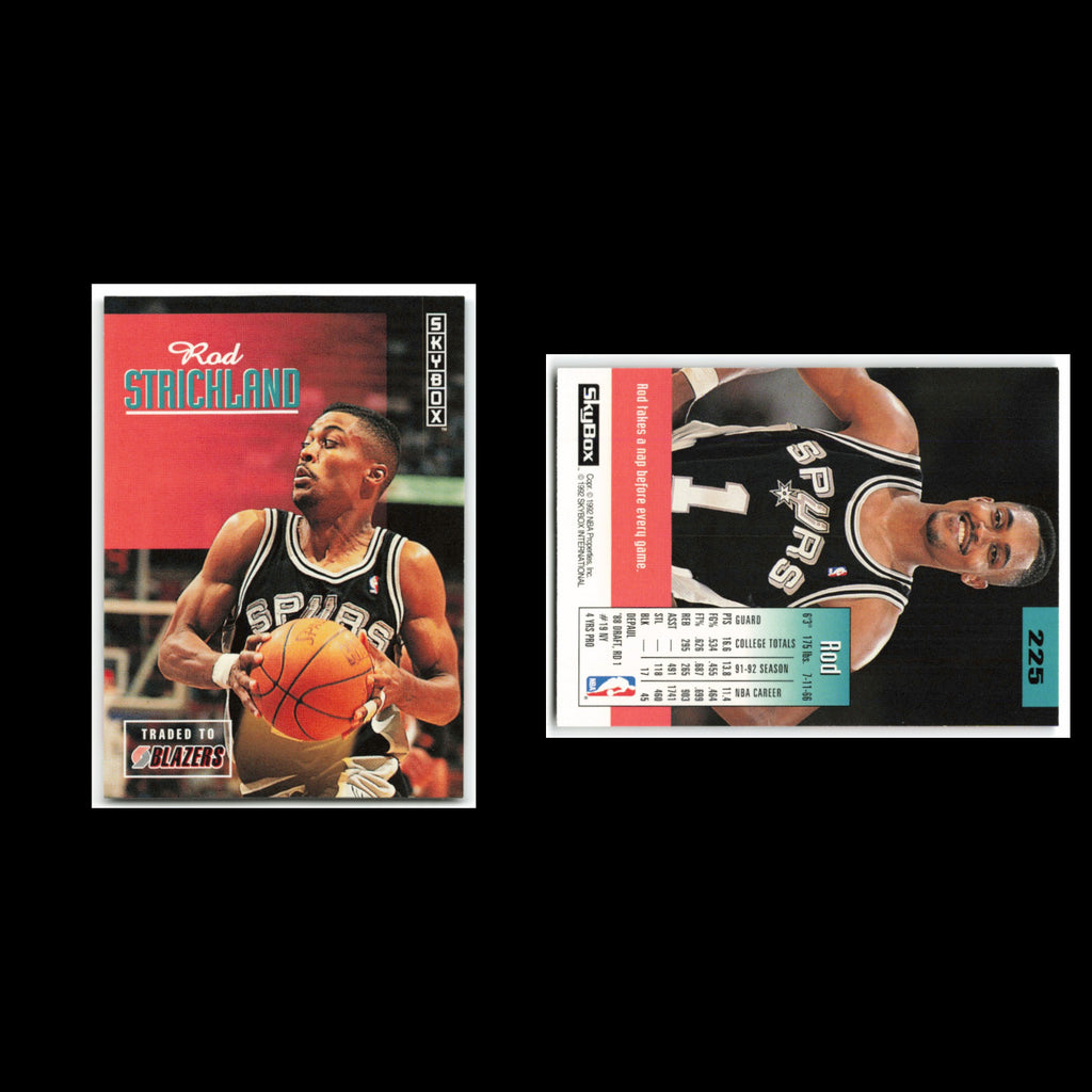 Rod Strickland #225 1992 SkyBox Portland Trail Blazers Basketball Card NBA NM