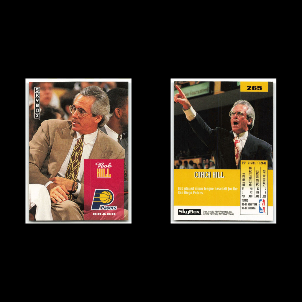 Bob Hill #265 1992 Skybox Indiana Pacers Basketball Card NBA NM