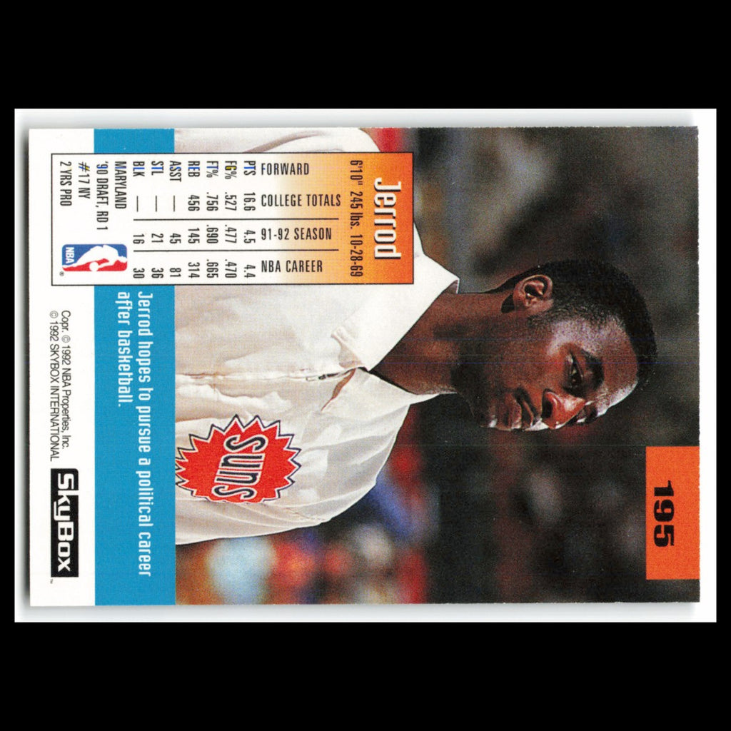 Jerrod Mustaf #195 1992 SkyBox Phoenix Suns Basketball Card NBA NM