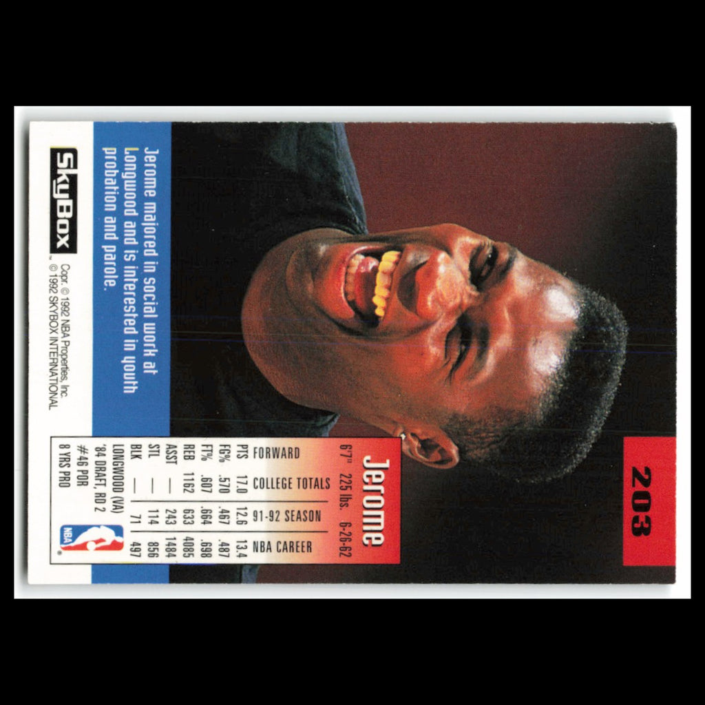 Jerome Kersey #203 1992 SkyBox Portland Trail Blazers Basketball Card NBA NM