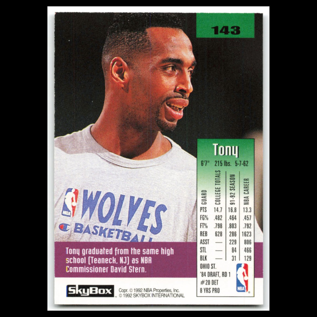 Tony Campbell #143 1992 SkyBox Minnesota Timberwolves Basketball Card NBA NM