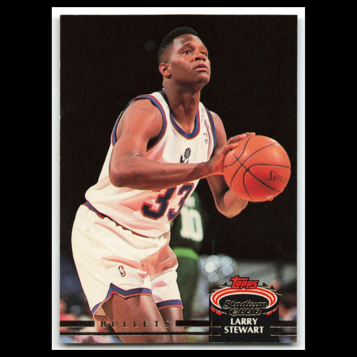 Larry Stewart #394 1992 Topps Stadium Club Washington Bullets Basketball Card NM