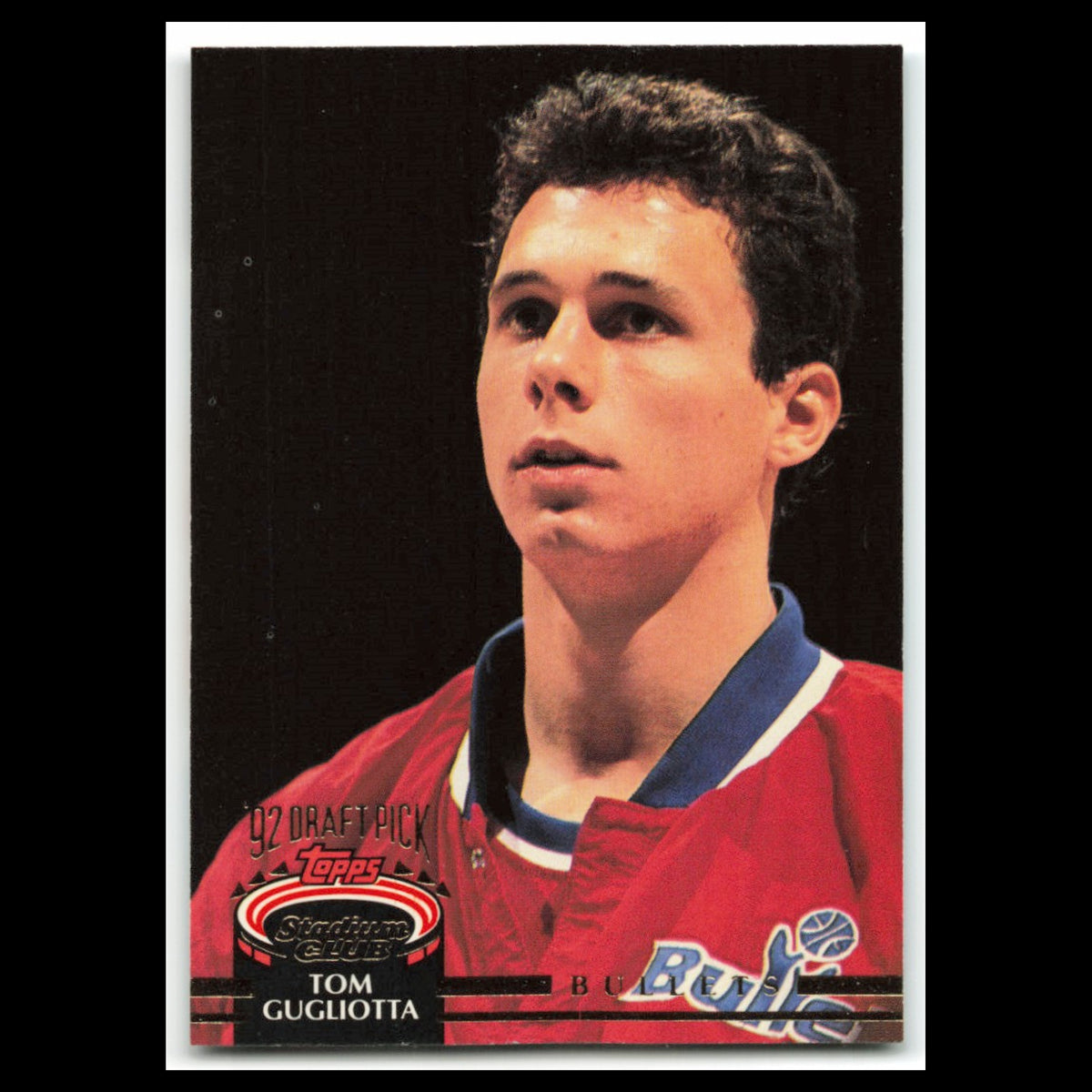 Tom Gugliotta Rookie #288 1992 Topps Stadium Club Washington Bullets Basketball