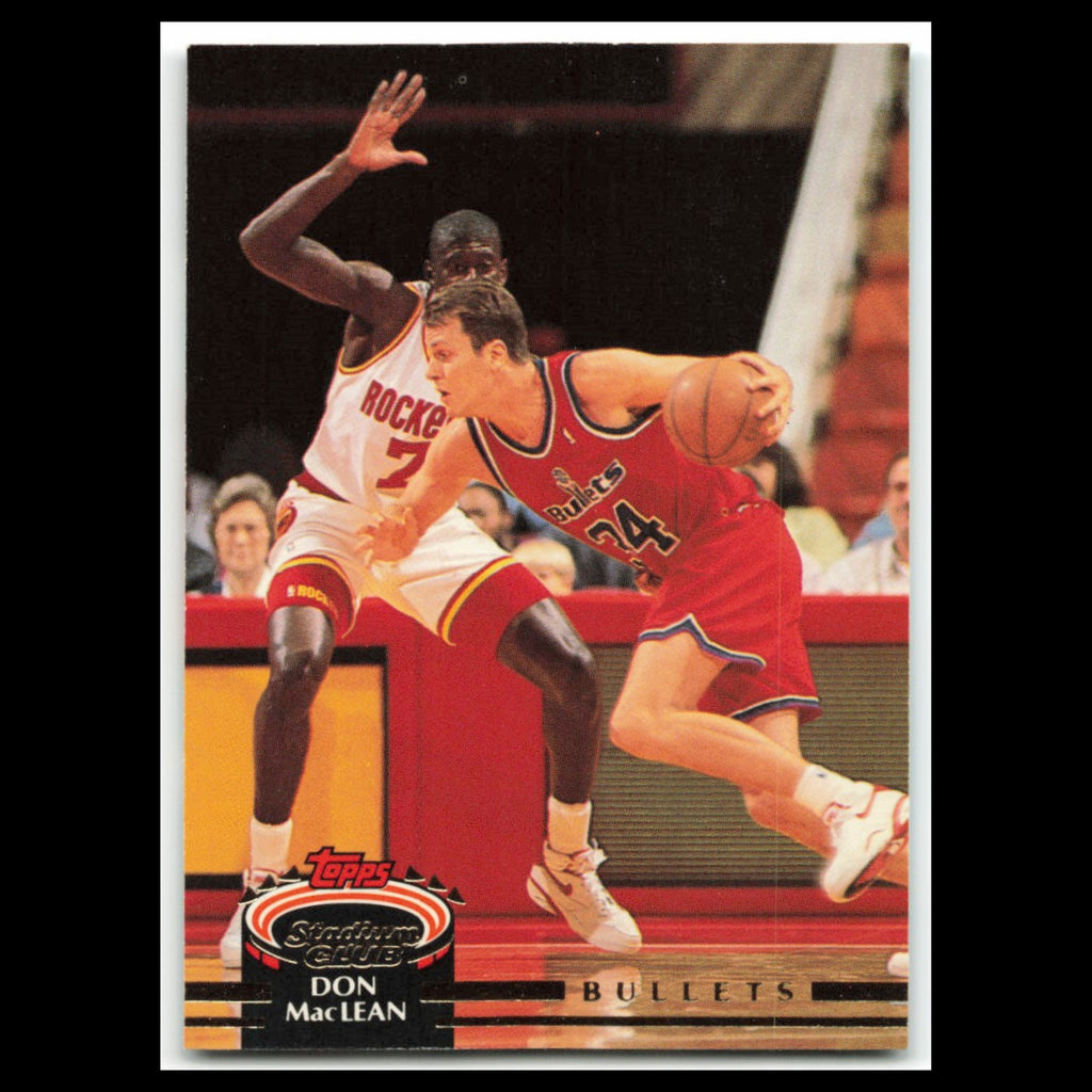 Don MacLean #330 1992 Topps Stadium Club Washington Bullets Basketball Card NBA