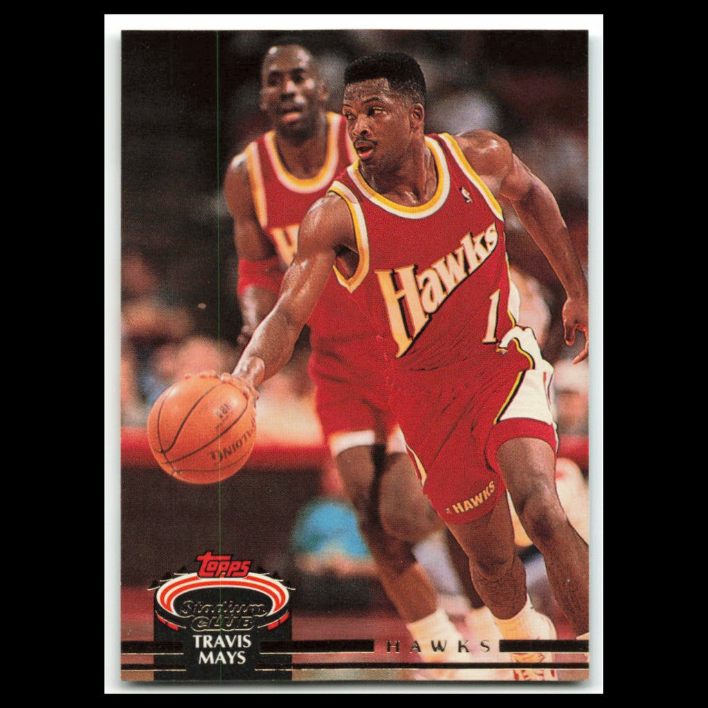 Travis Mays #311 1992 Topps Stadium Club Atlanta Hawks Basketball Card NBA NM