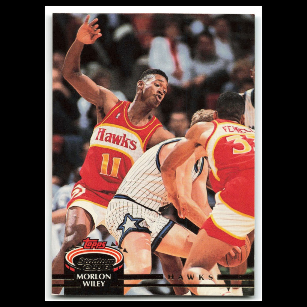 Morlon Wiley #283 1992 Topps Stadium Club Atlanta Hawks Basketball Card NBA NM