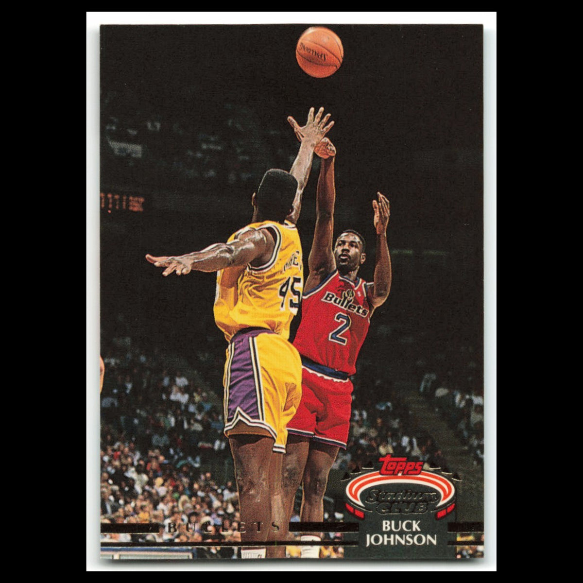 Buck Johnson #229 1992 Topps Stadium Club Washington Bullets Basketball Card NBA