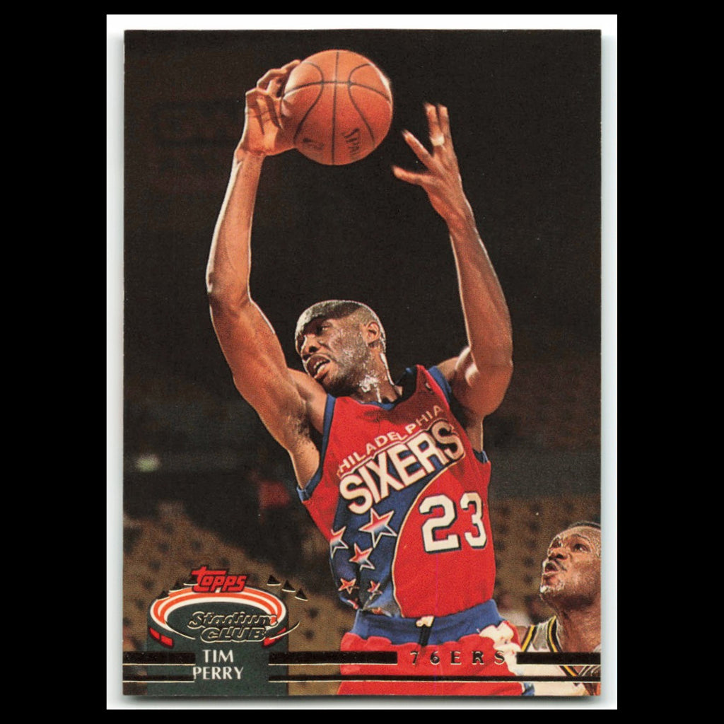 Tim Perry #219 1992 Topps Stadium Club Philadelphia 76ers Basketball Card NBA NM