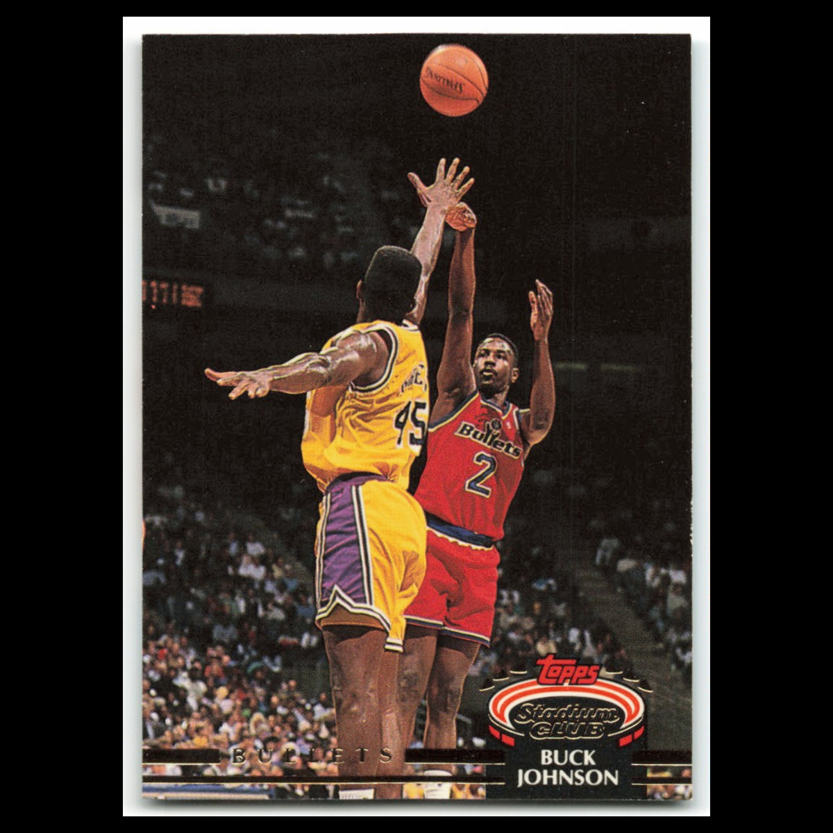 Buck Johnson #229 1992 Topps Stadium Club Washington Bullets Basketball Card NBA
