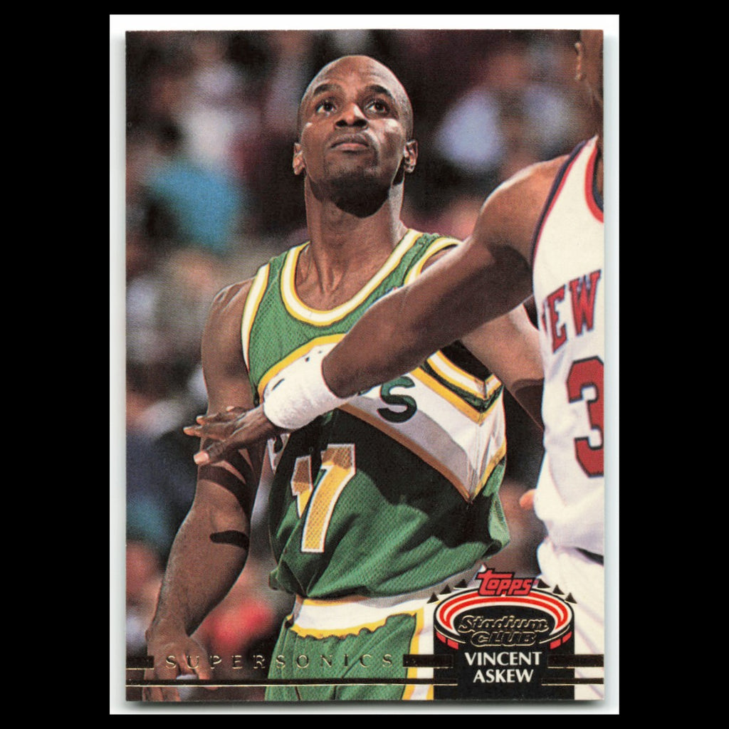Vincent Askew #353 1992 Topps Stadium Club Seattle SuperSonics Basketball Card