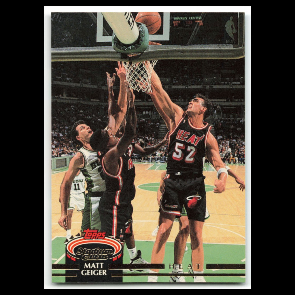 Matt Geiger Rookie #387 1992 Topps Stadium Club Miami Heat Basketball Card NBA
