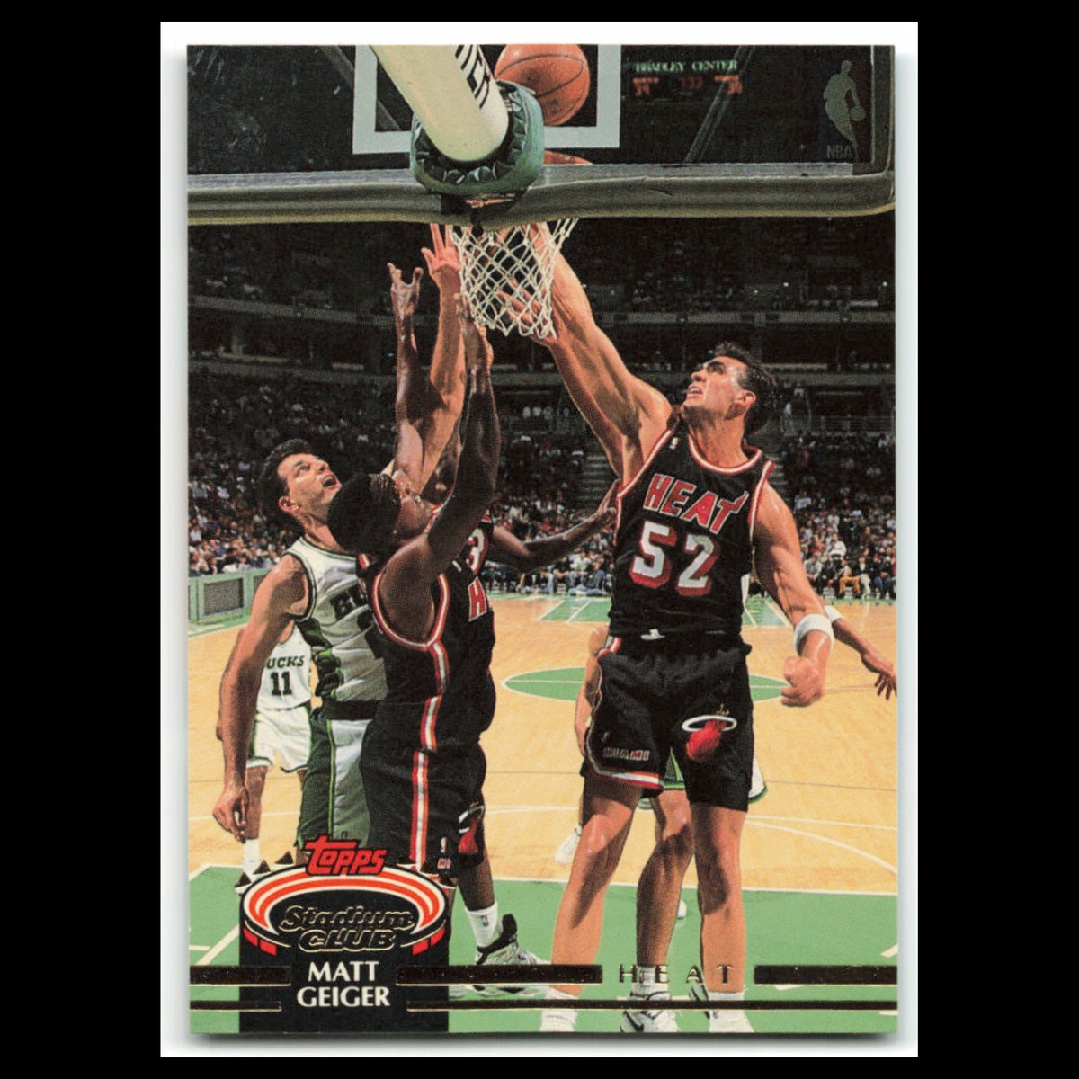 Matt Geiger Rookie #387 1992 Topps Stadium Club Miami Heat Basketball Card NBA