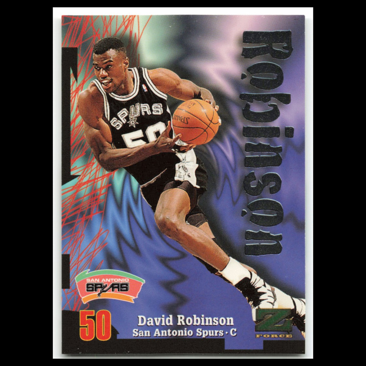 David Robinson #50 1997 SkyBox Z-Force San Antonio Spurs Basketball Card NBA NM