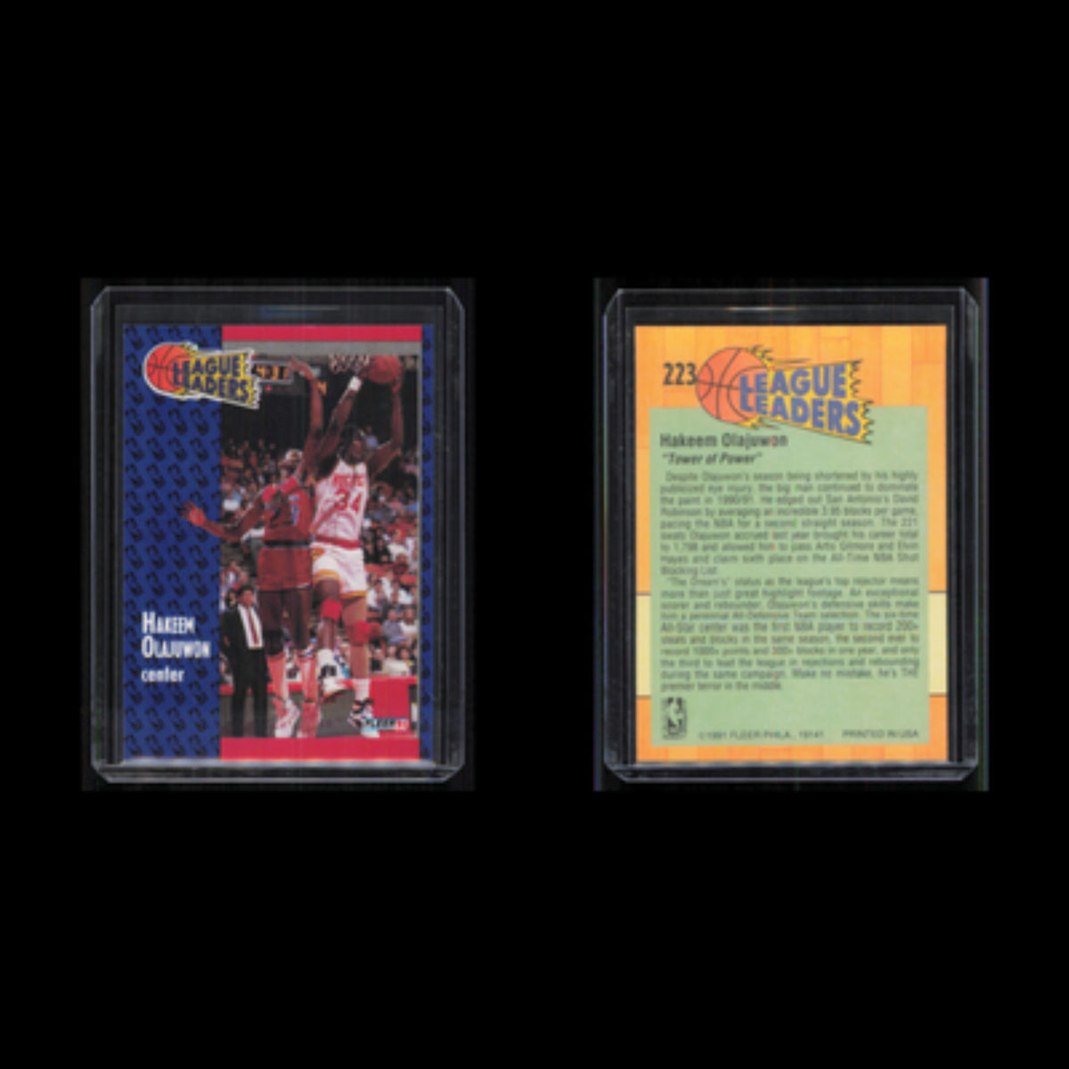 Hakeem Olajuwon #77 1991 Fleer Houston Rockets Basketball Card NBA NM