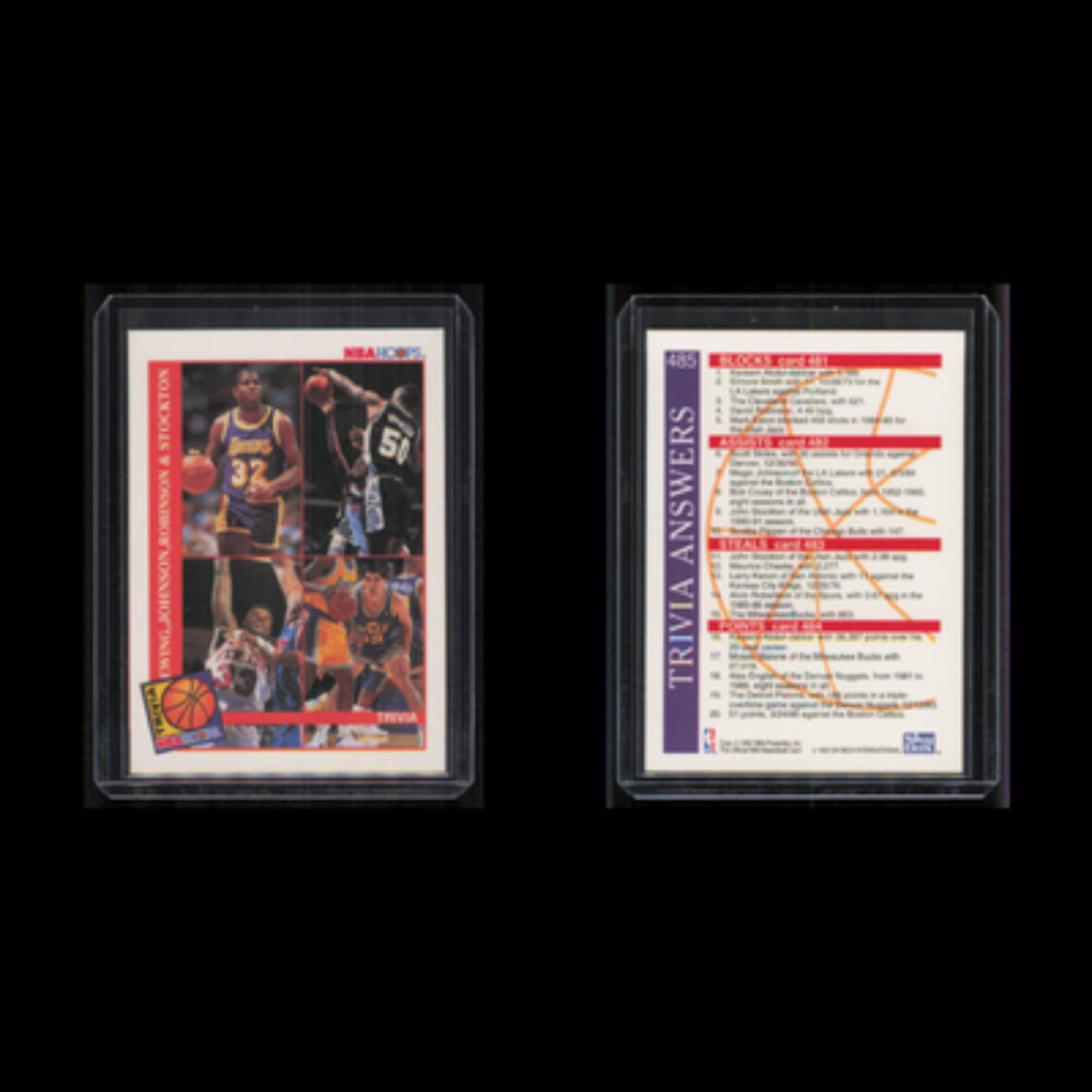 Ewing, Johnson, Robinson - Stockton #485 1992 Hoops Basketball Card NBA NM