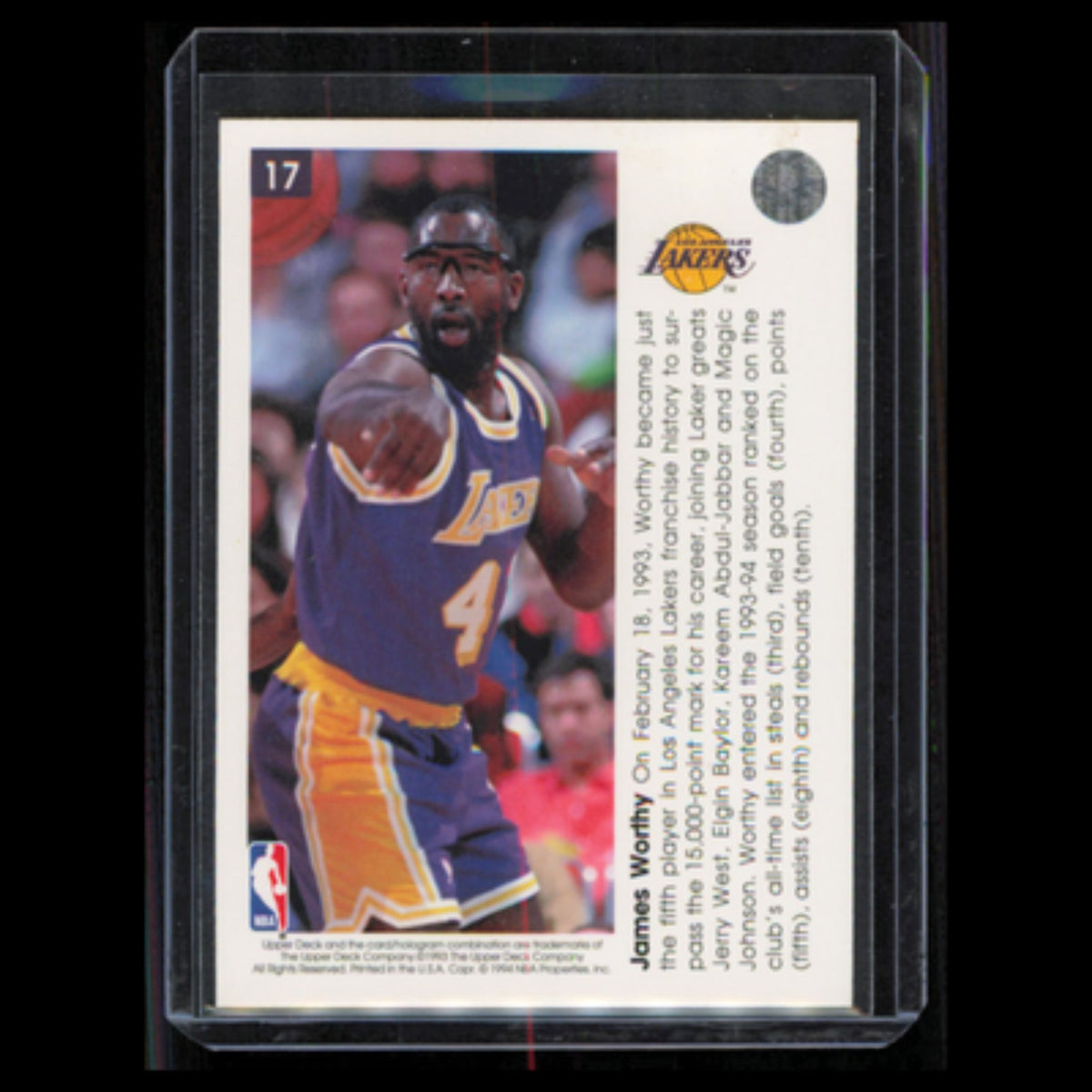 James Worthy #17 1993 Upper Deck Pro View Los Angeles Lakers Basketball Card NBA