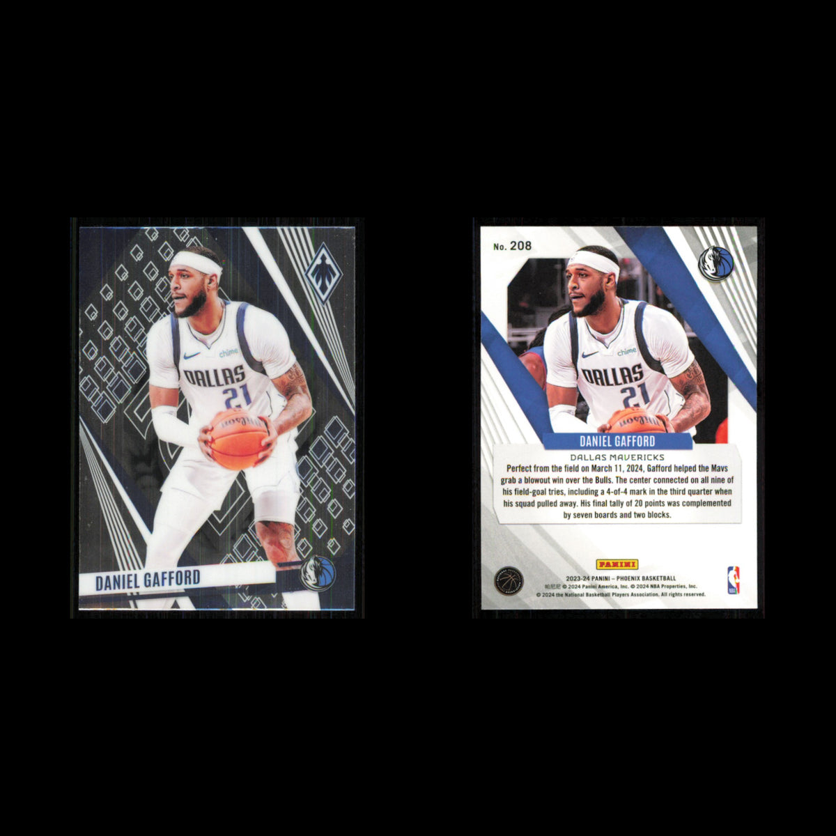Daniel Gafford #208 2023 Panini Phoenix Dallas Mavericks Basketball Card NBA NM