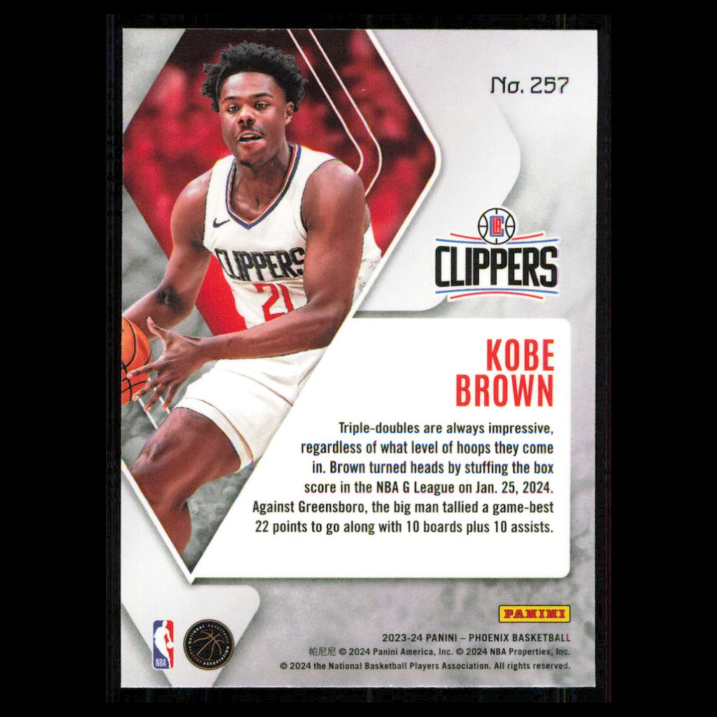 Kobe Brown Rookie #257 2023 Panini Phoenix Los Angeles Clippers Basketball Card