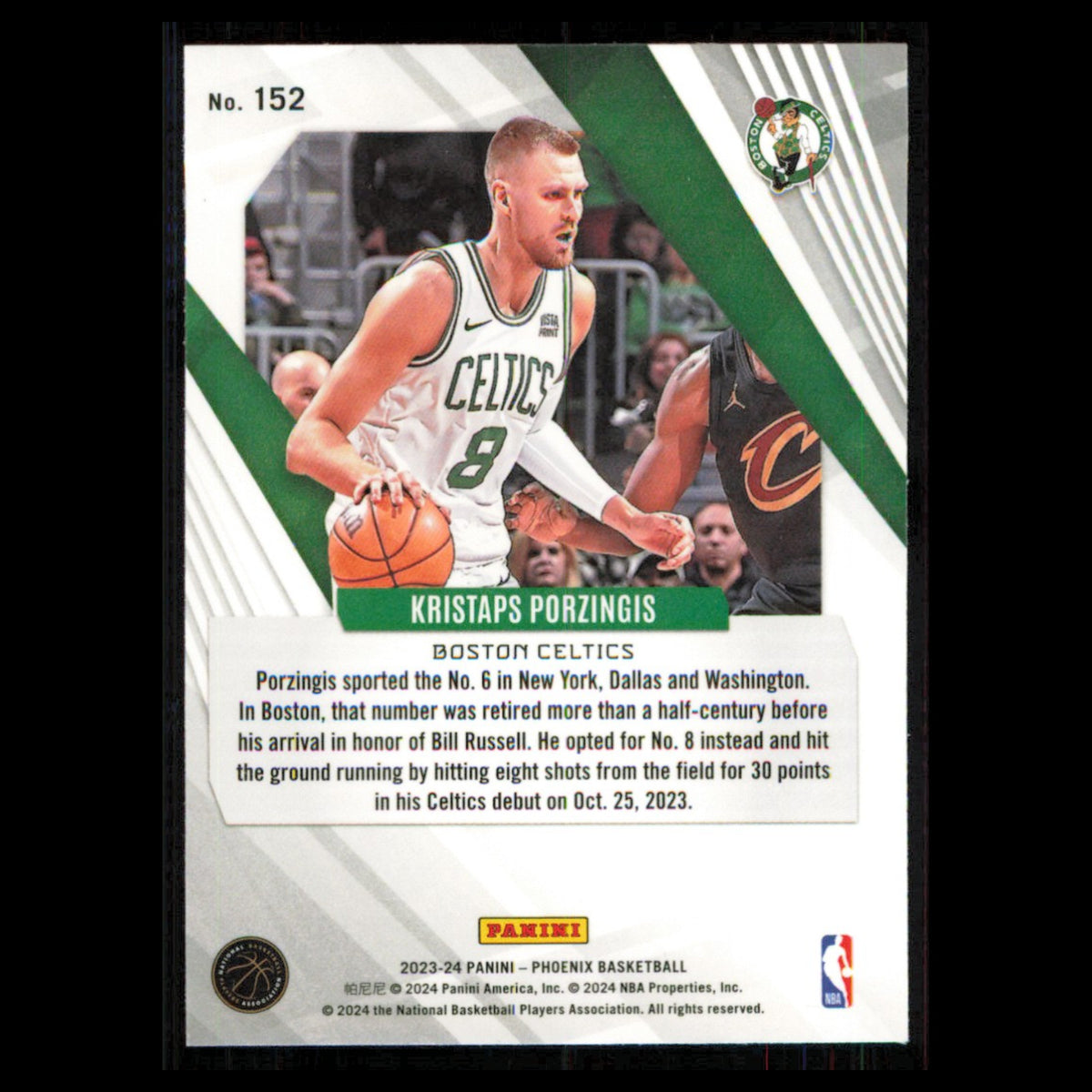 Kristaps Porzingis #152 2023 Panini Phoenix Boston Celtics Basketball Card NBA
