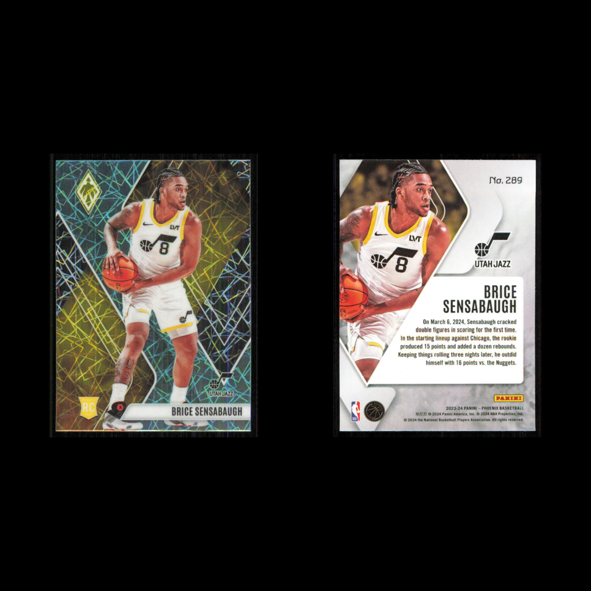 Brice Sensabaugh #289 2023 Panini Phoenix Teal Lazer Utah Jazz Basketball Card
