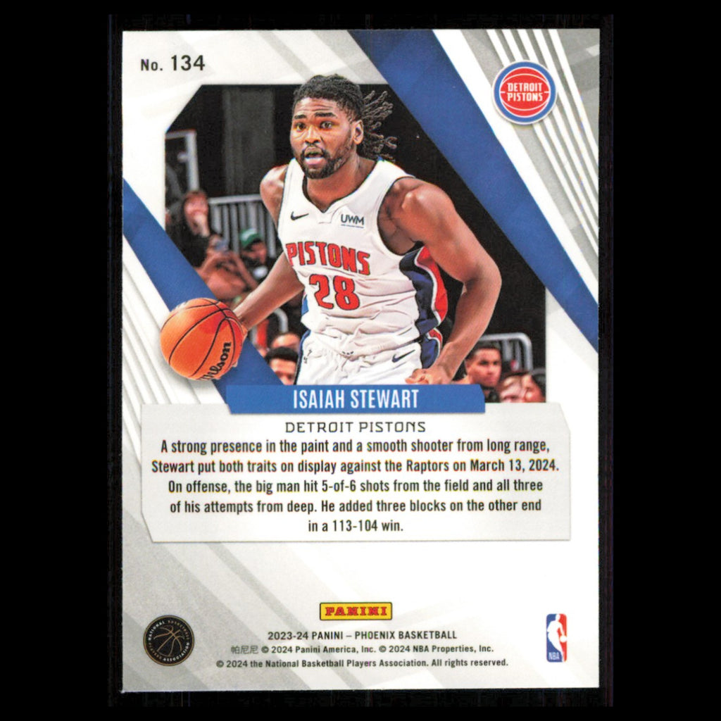 Isaiah Stewart #134 2023 Panini Phoenix Detroit Pistons Basketball Card NBA NM