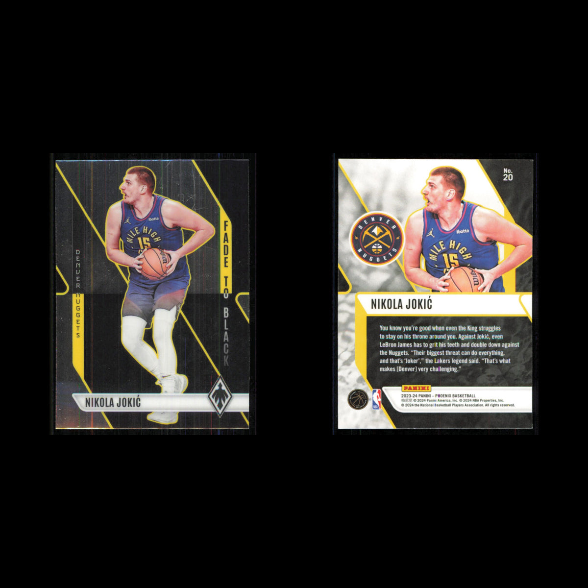 Nikola Jokic #20 2023 Panini Phoenix Denver Nuggets Basketball Card NBA NM