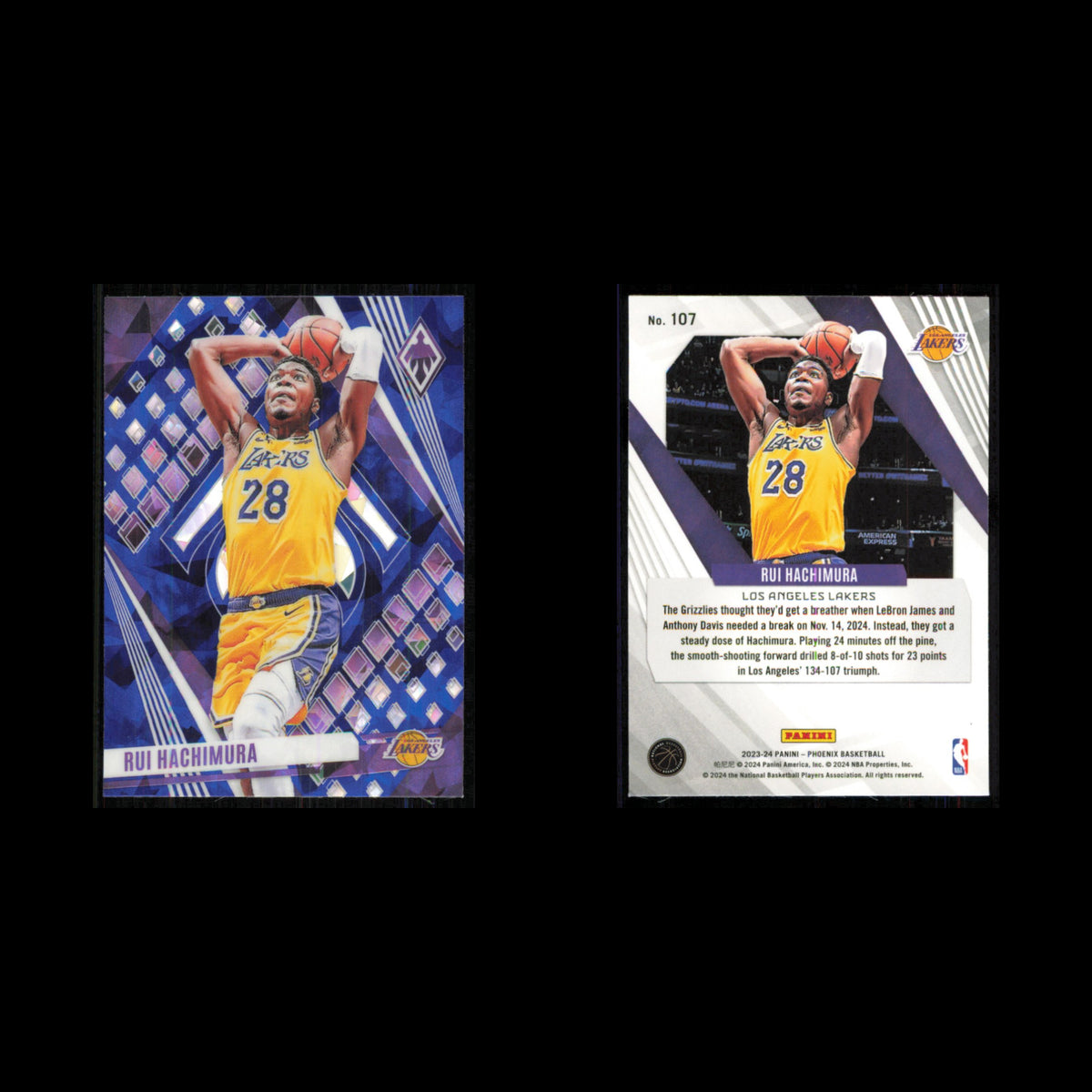 Rui Hachimura #107 2023 Panini Phoenix Blue Ice Los Angeles Lakers Basketball NM