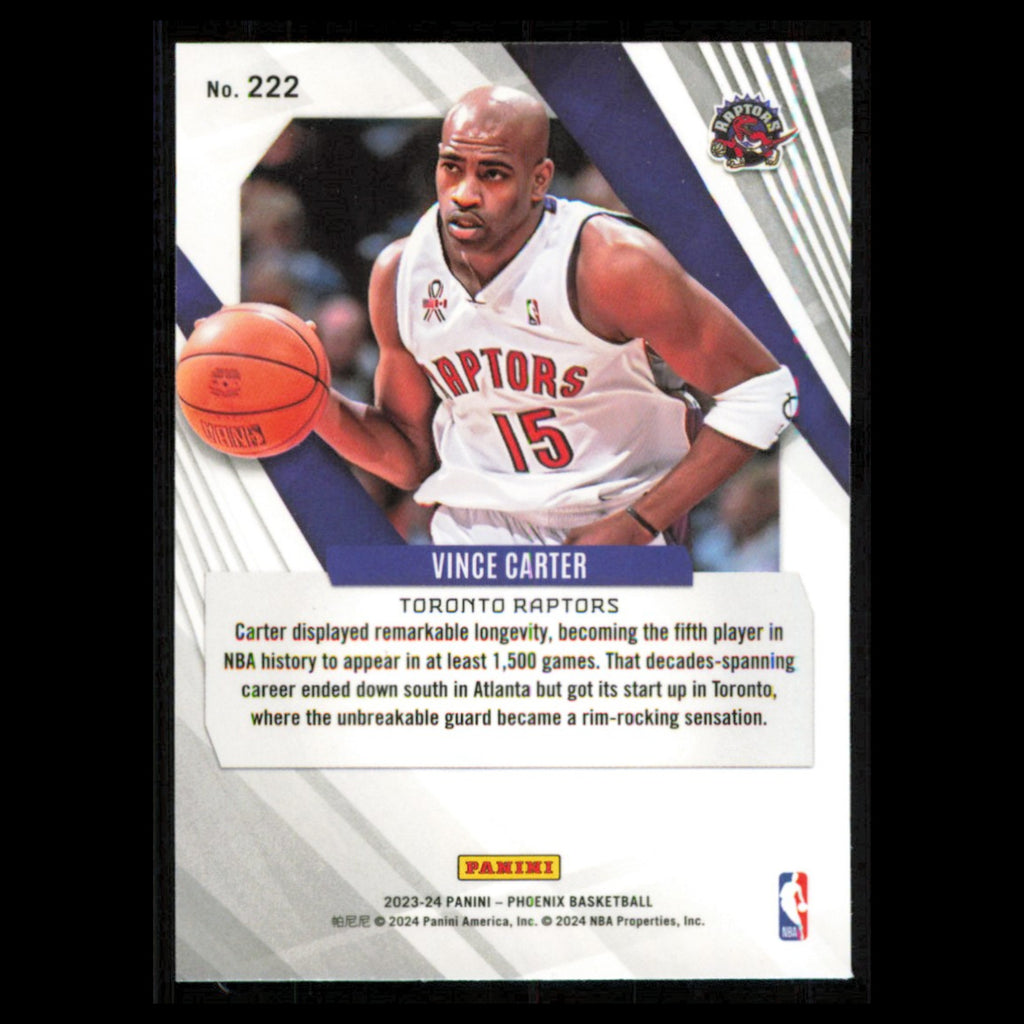 Vince Carter #222 2023 Panini Phoenix Toronto Raptors Basketball Card NBA NM