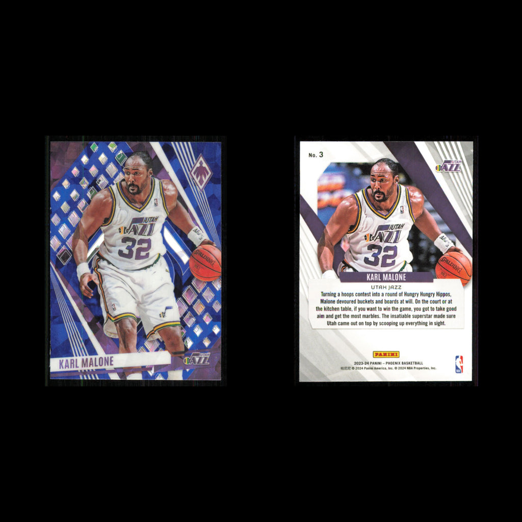 Karl Malone #3 2023 Panini Phoenix Blue Ice Utah Jazz Basketball Card NBA NM
