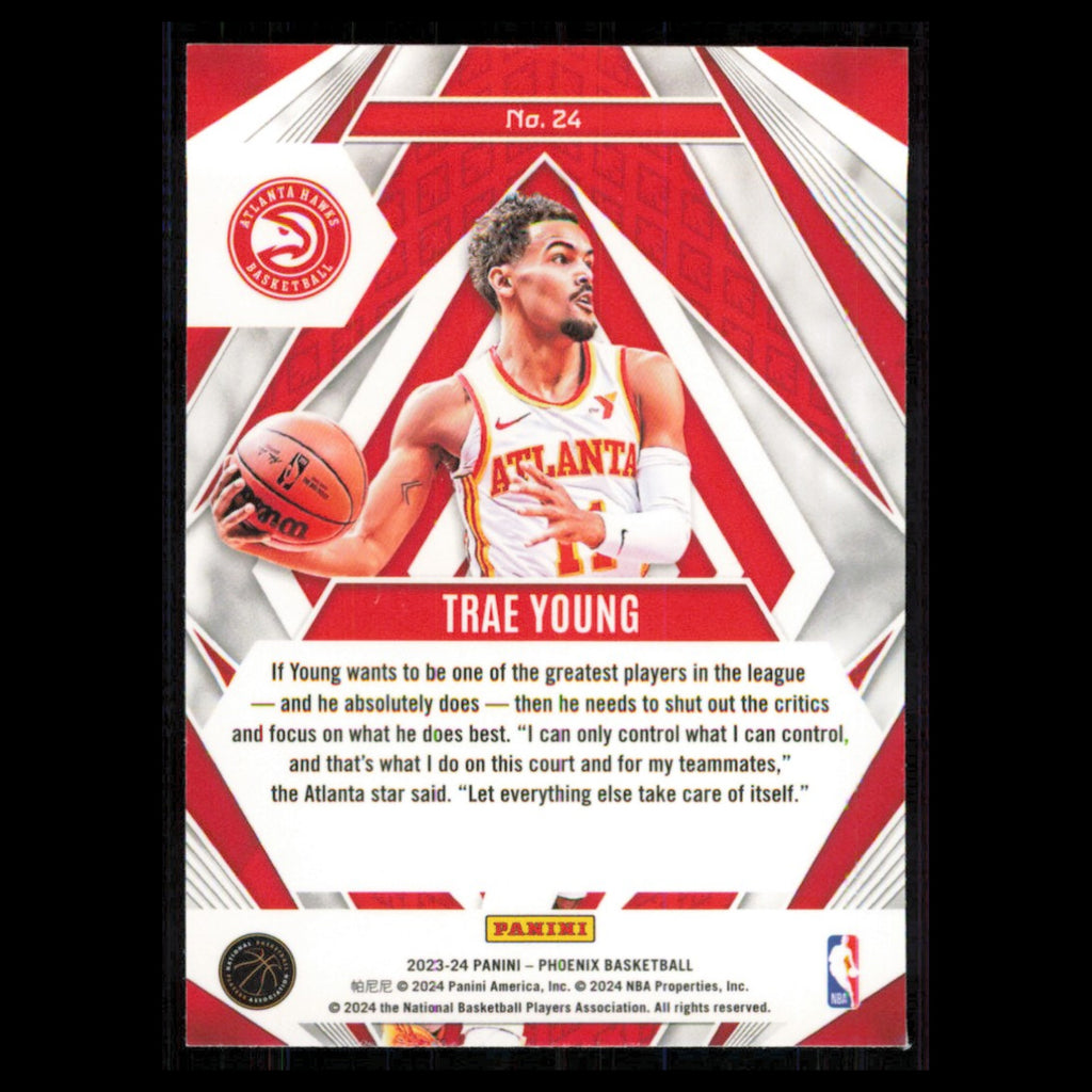Trae Young #24 2023 Panini Phoenix Paragon Atlanta Hawks Basketball Card NBA NM