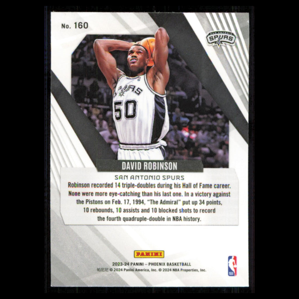 David Robinson #160 2023 Panini Phoenix Teal Lazer San Antonio Spurs Basketball