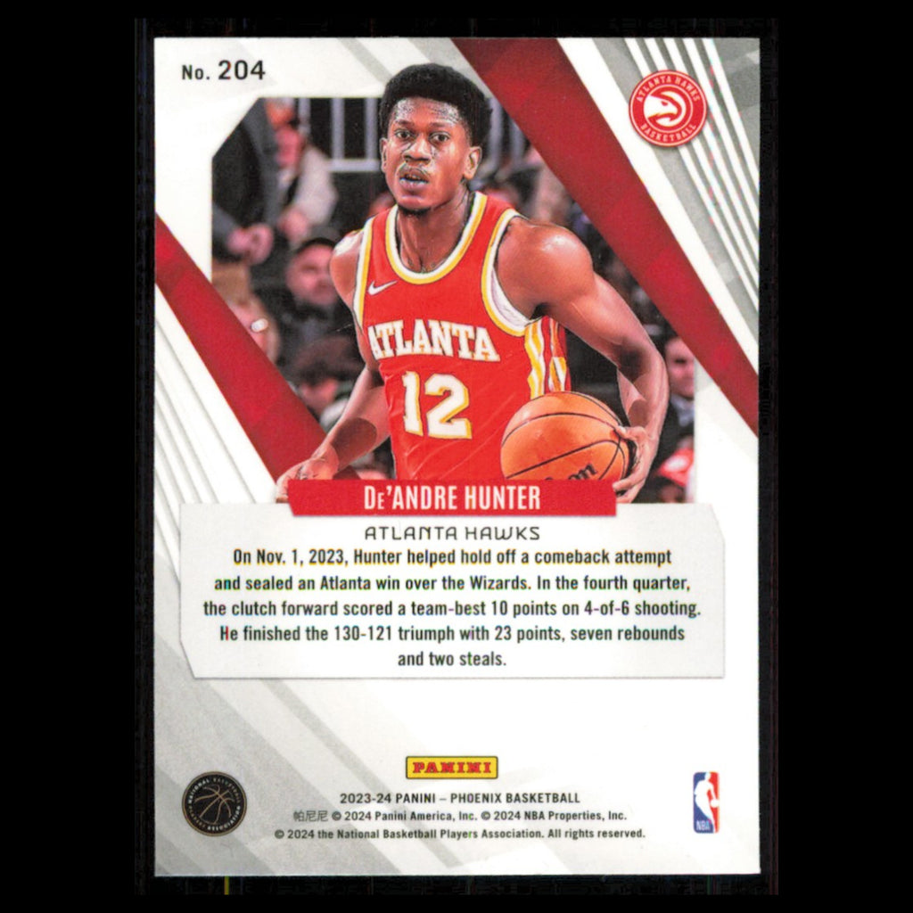 DeAndre Hunter #204 2023 Panini Phoenix Atlanta Hawks Basketball Card NBA NM