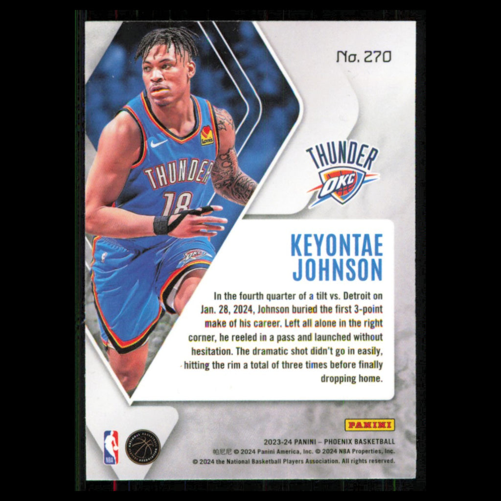 Keyontae Johnson #270 2023 Panini Phoenix Blue Ice Oklahoma City Thunder Card NM