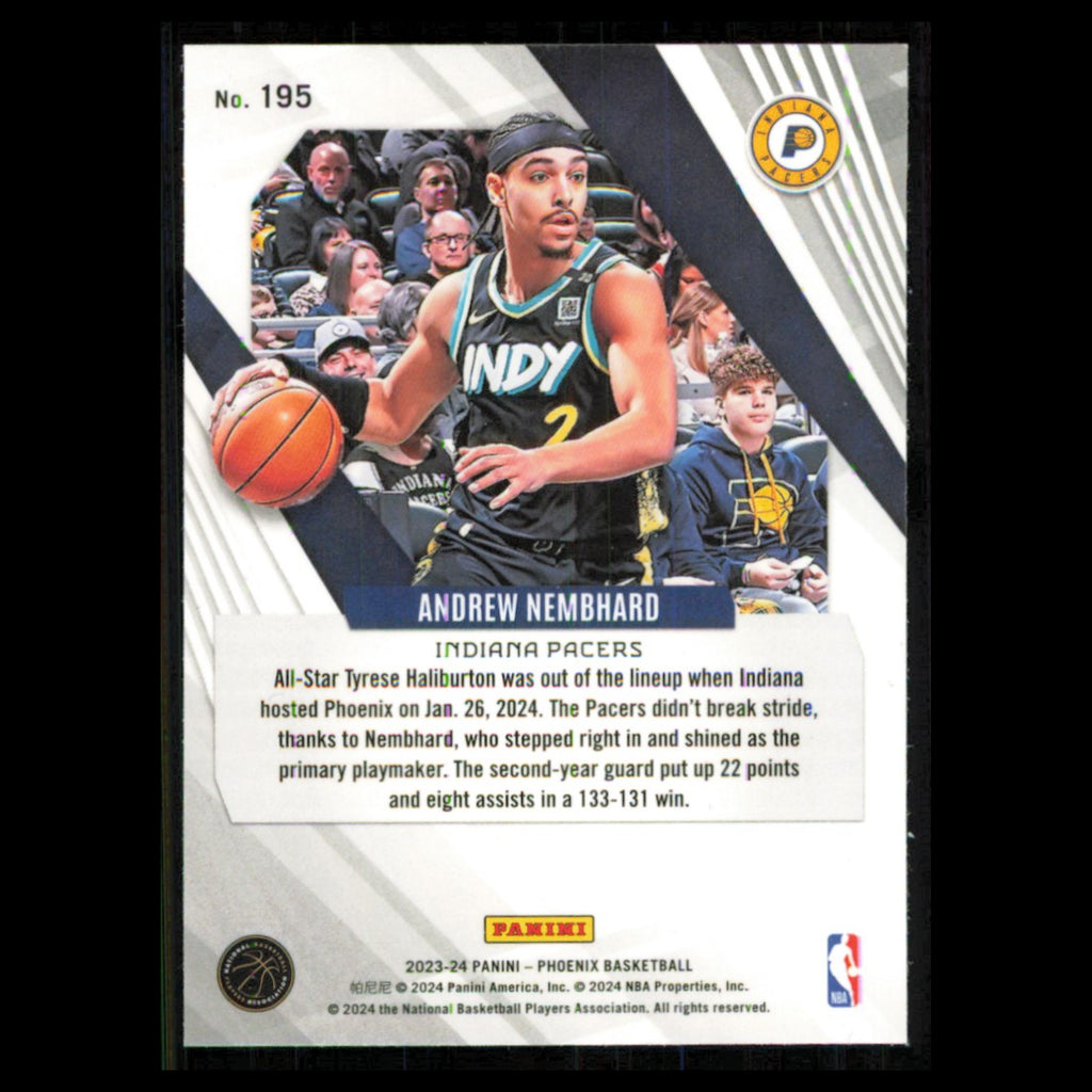 Andrew Nembhard #195 2023 Panini Phoenix Indiana Pacers Basketball Card NBA NM
