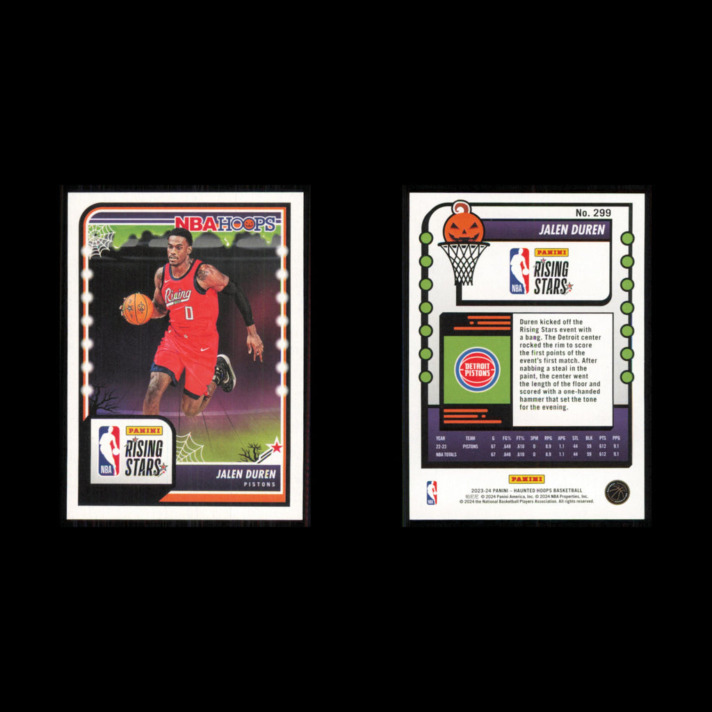 Jalen Duren #299 2023 Hoops Haunted Detroit Pistons Basketball Card NBA NM