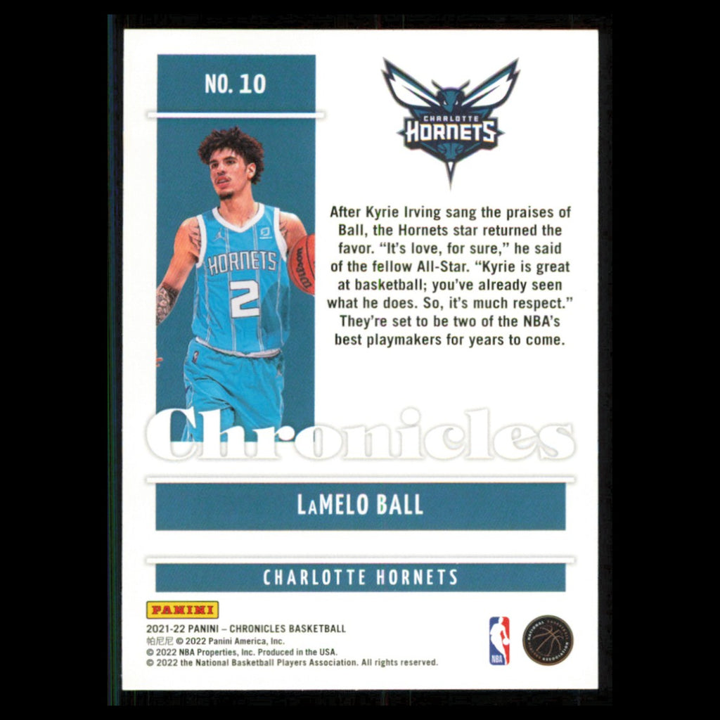 Lamelo Ball #10 2021 Panini Chronicles Charlotte Hornets Basketball Card NBA NM