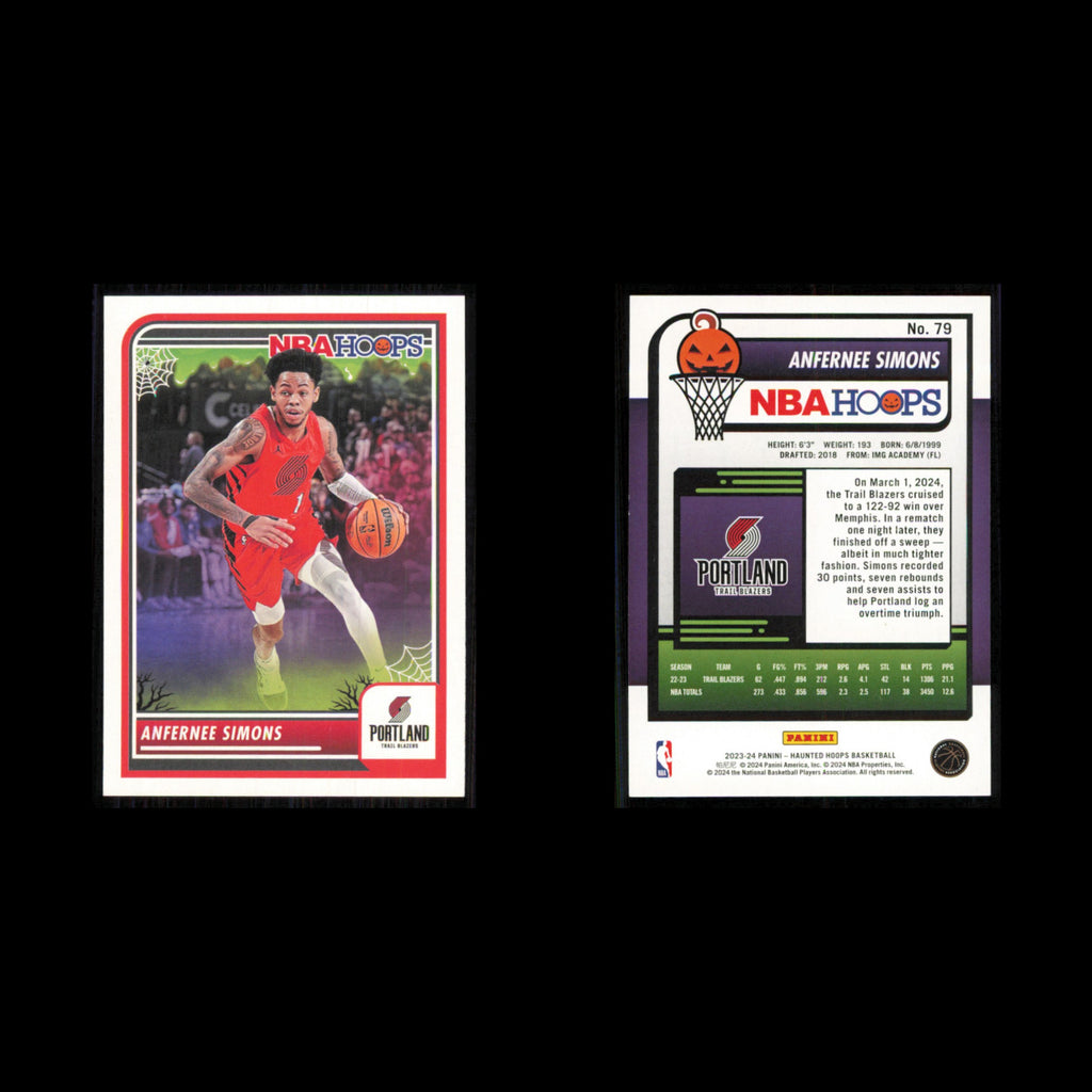 Anfernee Simons #79 2023 Hoops Haunted Portland Trail Blazers Basketball Card NM