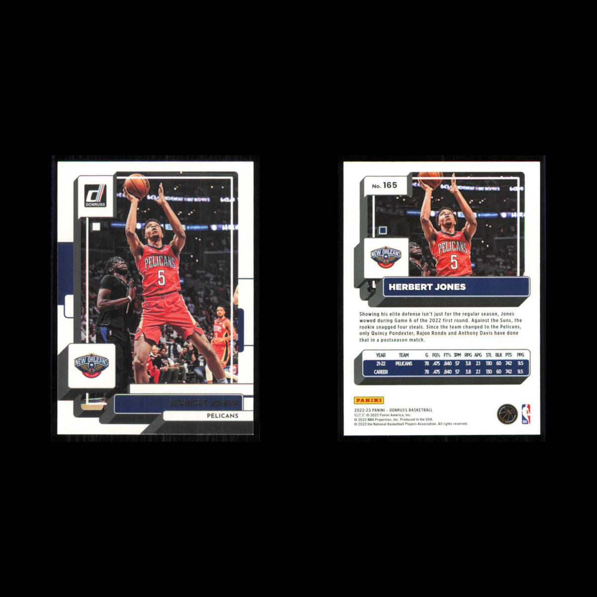 Herbert Jones #165 2022 Donruss New Orleans Pelicans Basketball Card NBA NM
