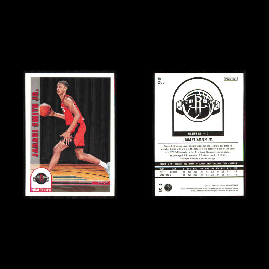 Jabari Smith Jr. Rookie #283 2022 Hoops Houston Rockets Basketball Card NBA NM