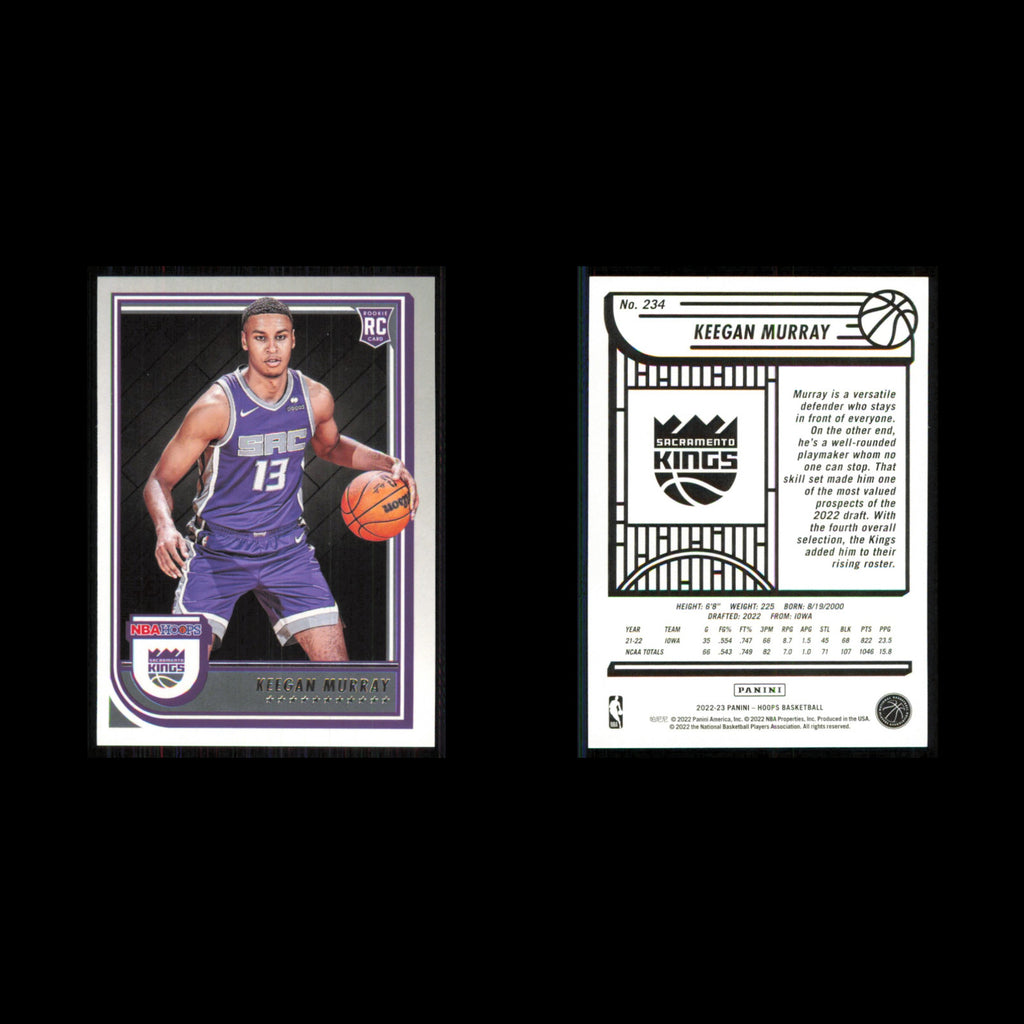 Keegan Murray Rookie #234 2022 Hoops Sacramento Kings Basketball Card NBA NM
