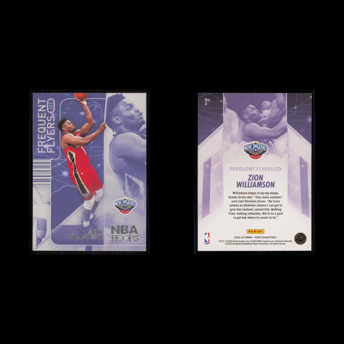 Zion Williamson #3 2022 Hoops New Orleans Pelicans Basketball Card NBA NM