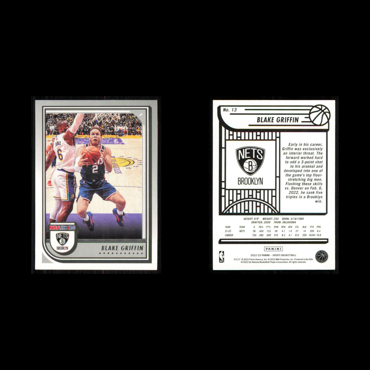 Blake Griffin #13 2022 Hoops Brooklyn Nets Basketball Card NBA NM